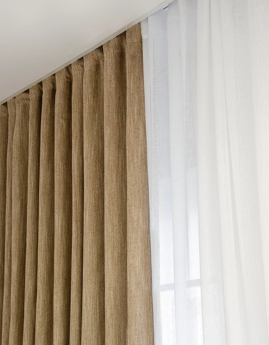 Made-to-measure hotel curtain Yeda, shading curtain, gold