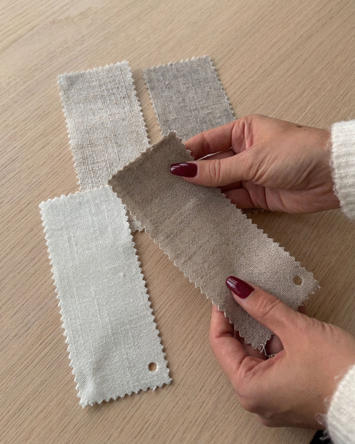 Fabric sample bed valances
