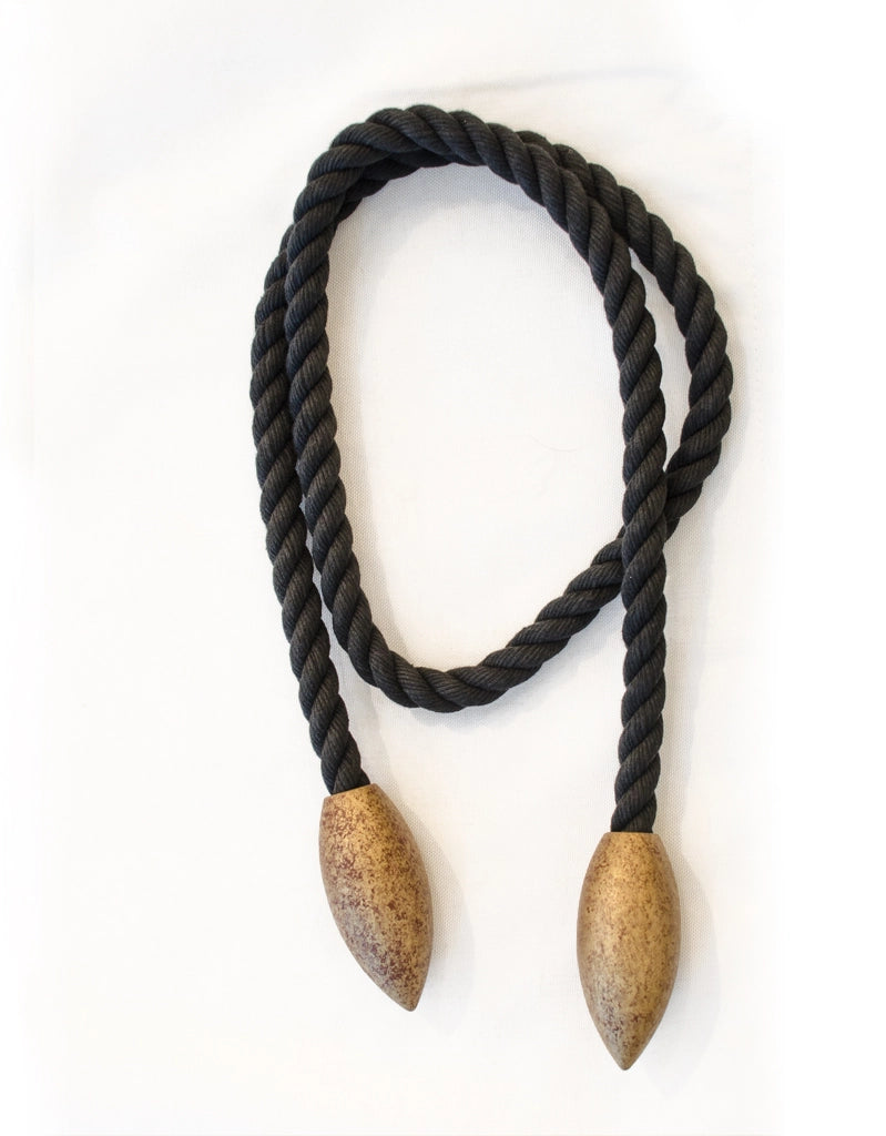 Curtain tie-back Saga with wooden oval, various colours