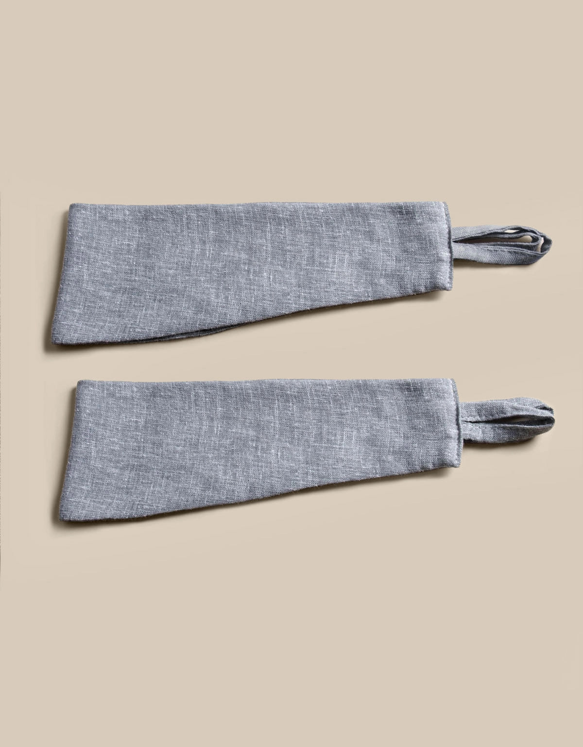 Blått gardinomtag i textil