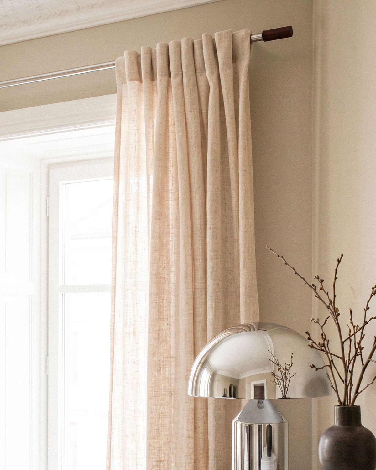 Curtain rod Cigar, coffee/stainless steel