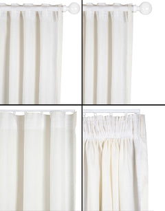 Different hanging methods for curtain Lina, white