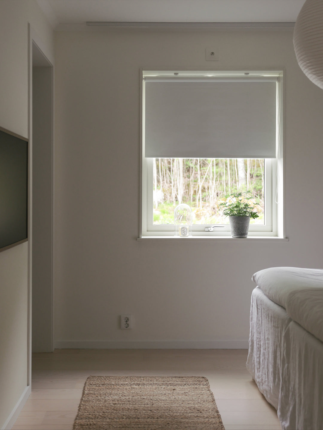 No-drill roller blind Tension 28 mm Stone, blackout