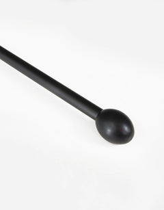 Svart gardinstång med oval knopp