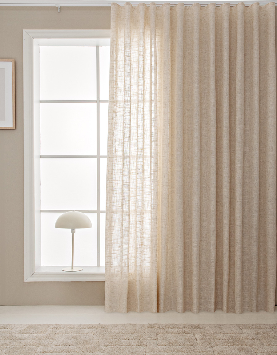 Curtain Mylla, beige, extra long & wide - hastahome.com